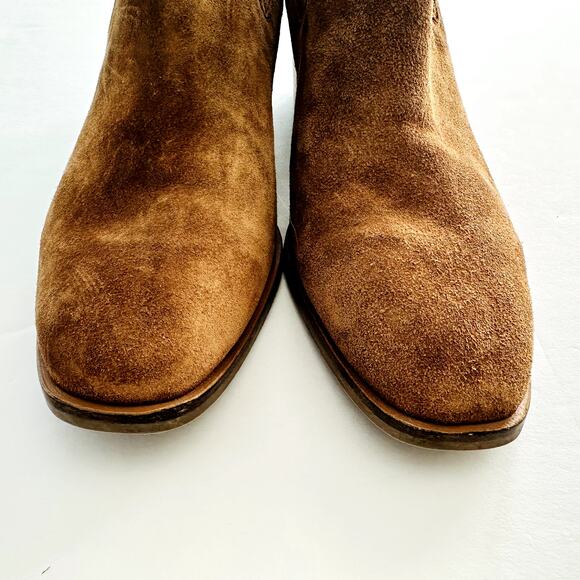 AQUATALIA Rosalin Weatherproof Suede Ankle Boot Size 9.5 Whiskey Tan Italy - Picture 7 of 10